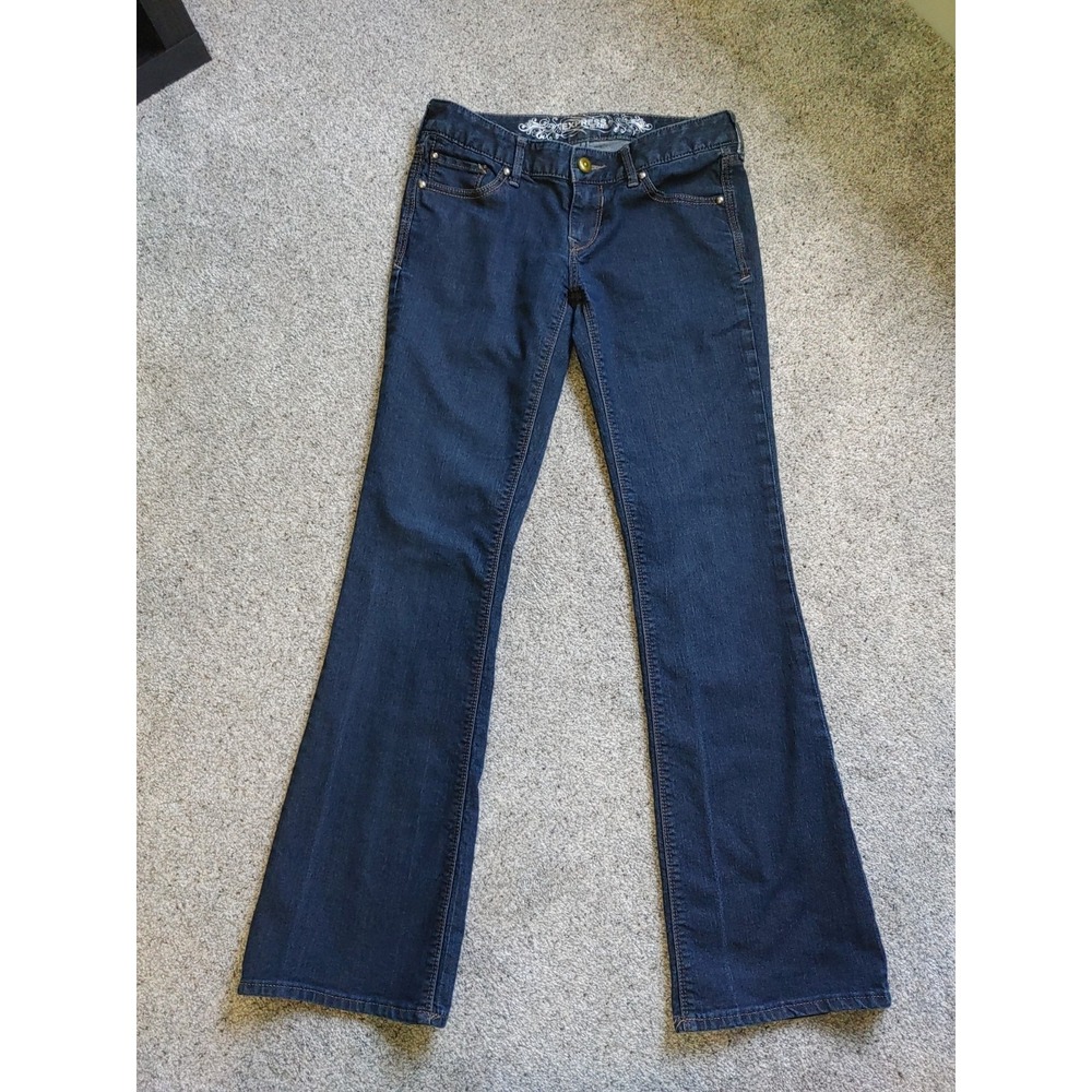 Y2K Express Jeans Stella Bootcut Regular Fit Low Rise Dark Indigo Women's Sz 2R